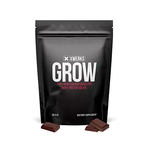 Xwerks Grow: Whey Protein Isolate Powder - Keto-Friendly - Soy & Gluten-Free - Nutrition Muscle Shake - 25g - 30 Servings for Optimum Strength Fitness - Easy-Digesting - Grass-Fed - Chocolate Flav...